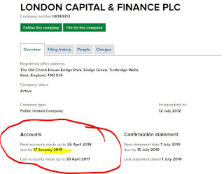 London Capital & Finance accounts overdue - new date