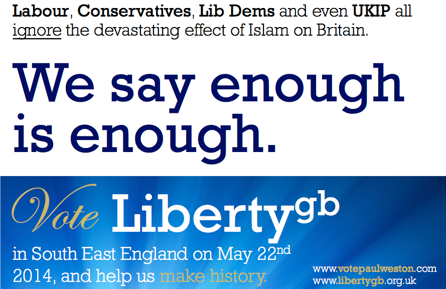 Vote Liberty GB at the 22 May European Elections