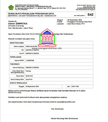 Verval Ajuan Perubahan Data Bantuan (S42)