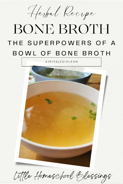 picture of bone broth and words The superpowers of a bowl of bone broth