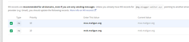 mx records verified by mailgun