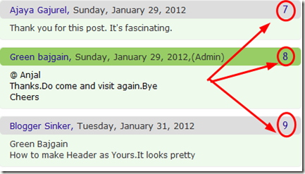 Comment Numbering