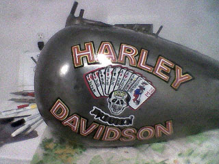 Harley Davidson Black Death 3 FXR replica softail gas tank left side