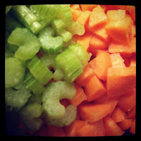 Chopped Celery and diced Carrot