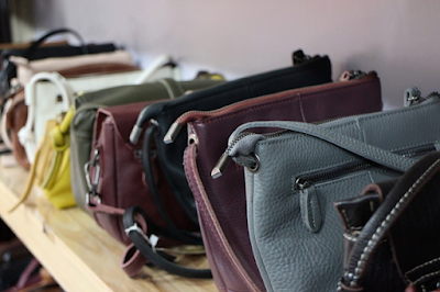 Different Colors and Sizes of Leather Bags
