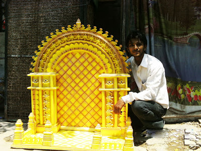 Craft Ideas  Thermocol on Thermocol Art   Pankaj Hiware Nagpur  Golden Sinhasan