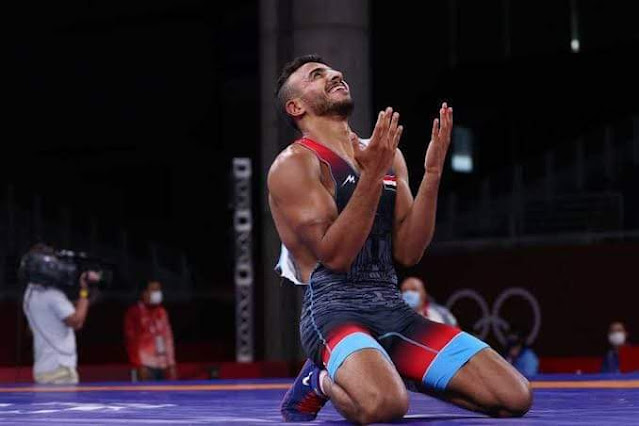 البطل المصري محمد كيشو يتوج ببرونزية المصارعة الرومانية في أولمبياد طوكيو 2020