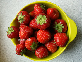 A bowl of ripe summer strawberries for preserving from www.anyonita-nibbles.com