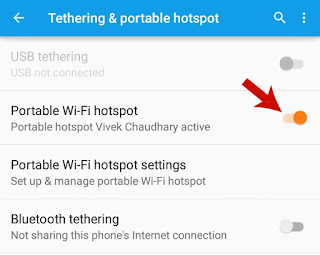 Turn on Wi-Fi Hotspot