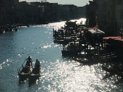 gondola, boat, sunset, night time, venice italy