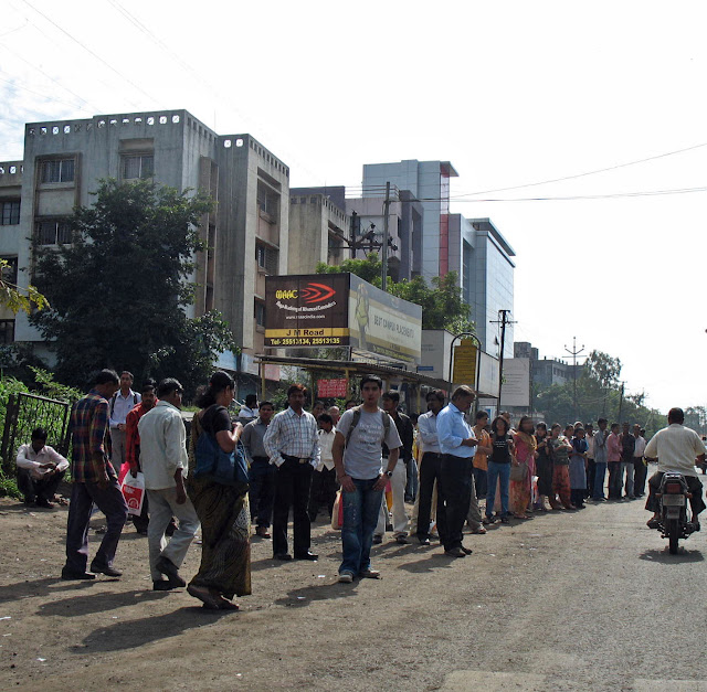 waiting for a bus