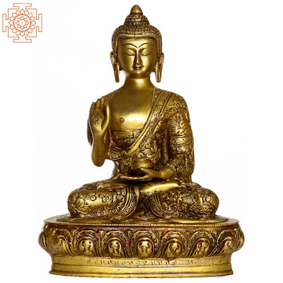 Blessing Buddha Brass Statue
