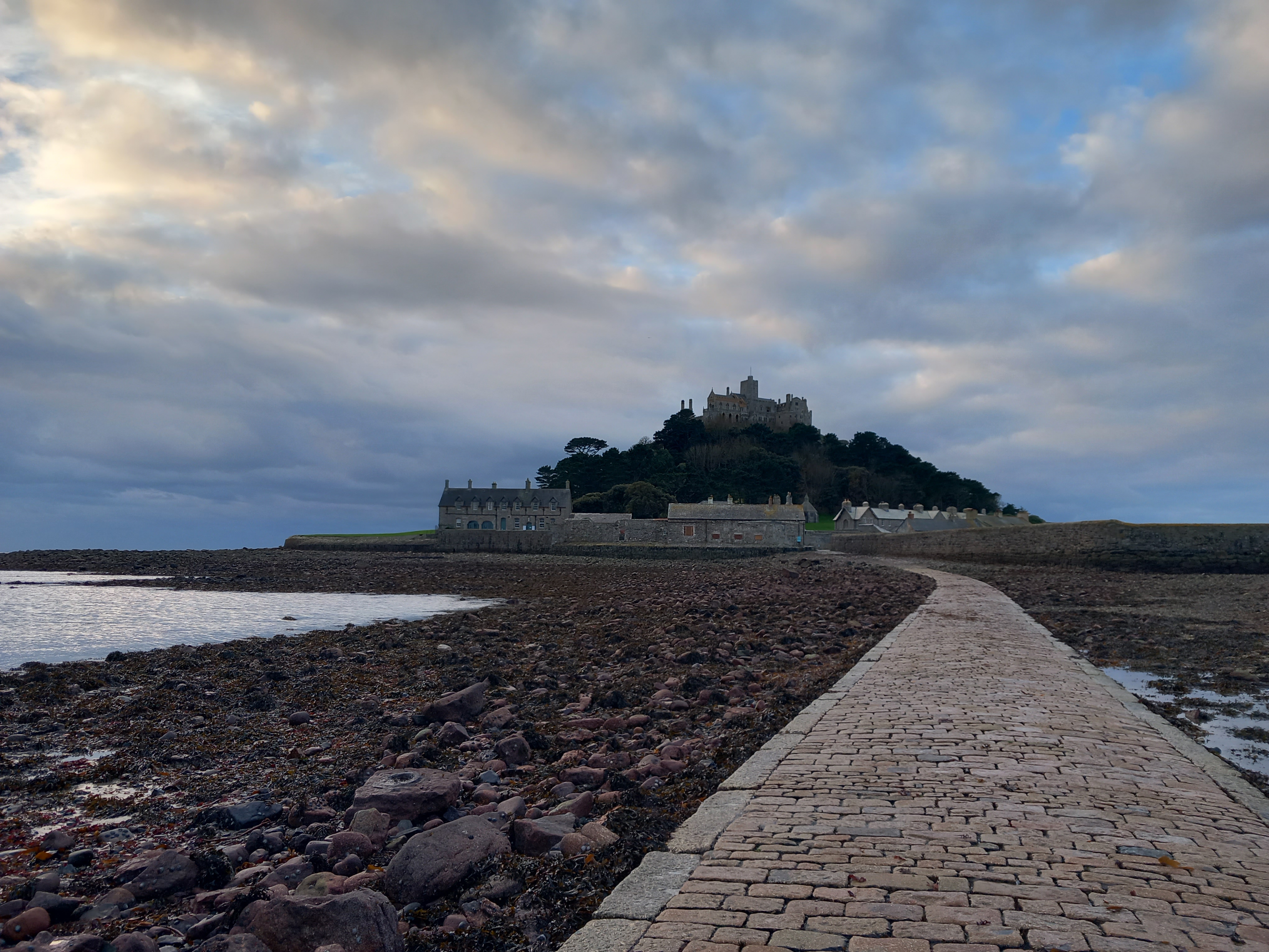 Walking the causeway to St Micheal's Mount