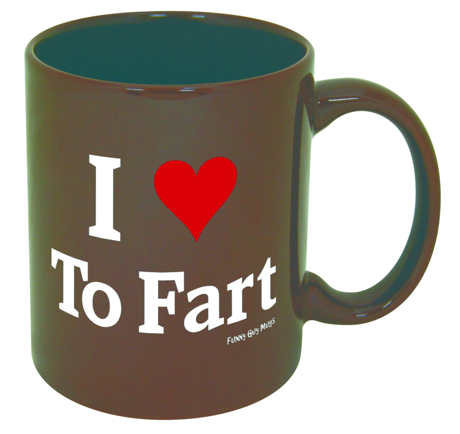 funny coffee mugs and mugs with quotes: Novelty fun coffee mug gift : I LOVE TO FART