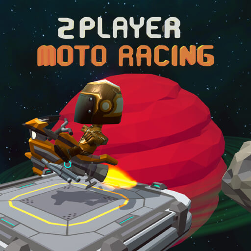 2 Player Moto Racing - Exciting motorcycle racing in space