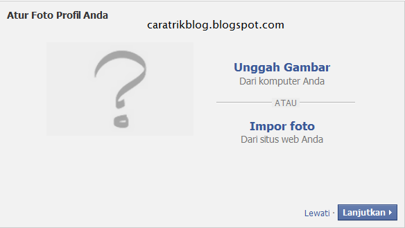 Gambar panduan membuat halaman caratrikblog.blogspot.com