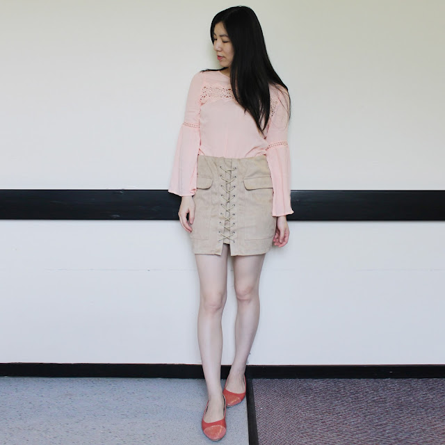 blog review shirt, black cold shoulder top, rose gal pink top, pink crochet top 
