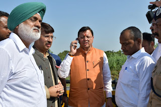 CM Dhami inspects bazpur flood situation