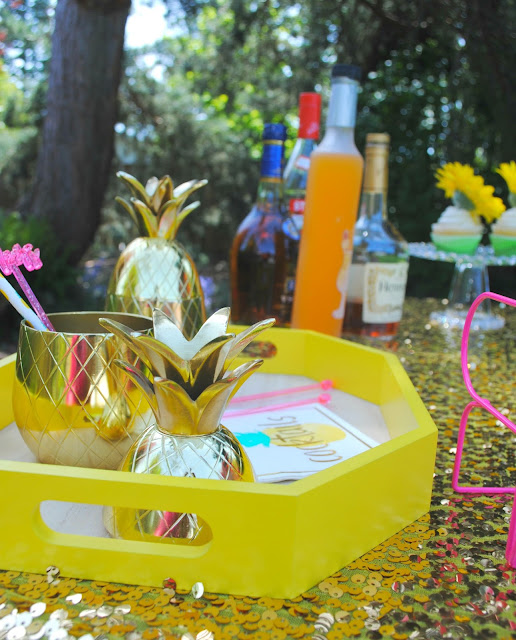 Take mom on a  vacation with an outdoor tropical bar. As seen on FizzyParty.com 