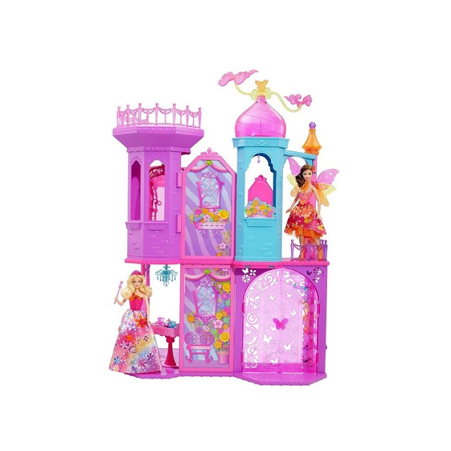 Poupée Barbie et la Porte Secrète : grand château vu de face.