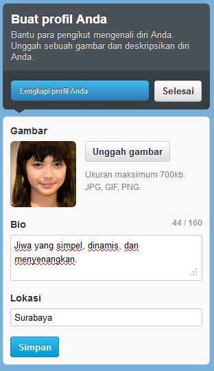 Pengaturan Pada Profile Twitter