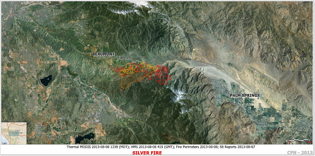 SILVER FIRE RIVERSIDE COUNTY IMAGE PERIMETER MAP