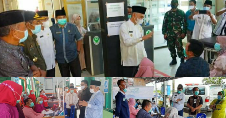 Bupati, Wabup dan Sekda Kerinci Pantau Pelaksanaan Vaksinasi Covid-19 di Puskesmas