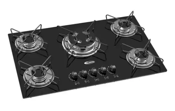 Cooktop em uso para preparar refeições