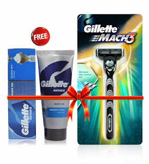 Gillette Mach3 Razor Turbo + Shaving Gel Free Worth Rs. 30 worth Rs.155 at Rs. 111