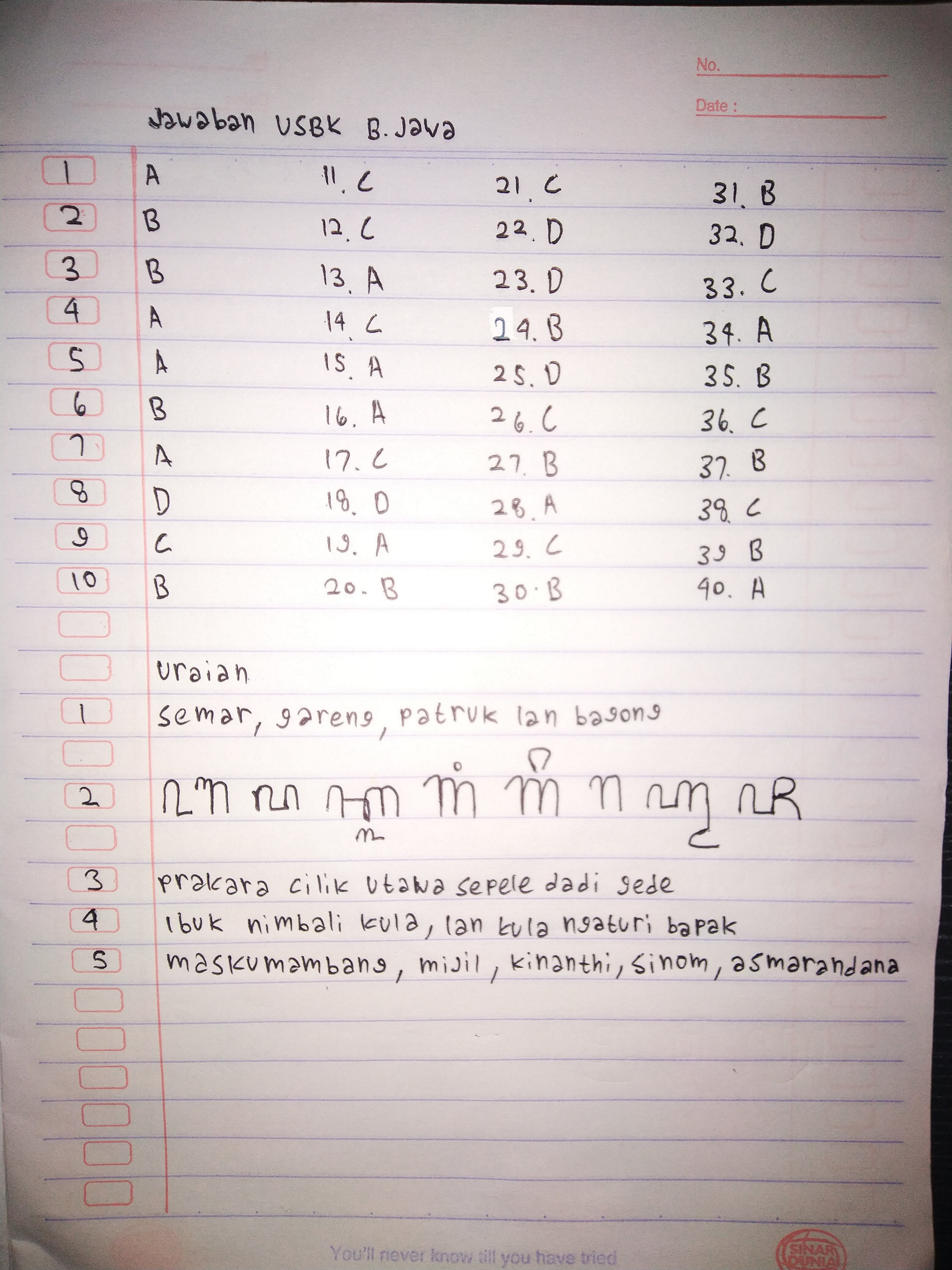 Soal ujian sekolah bahasa jawa smp 2021