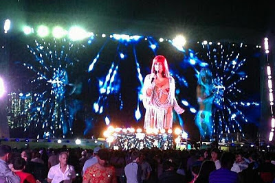 Cher singing 'Believe' in Russia