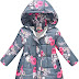 Sunward 3-8 Years Toddler Kids Baby Girls Boys Floral Hooded Winter Warm Hooded Windproof Coat