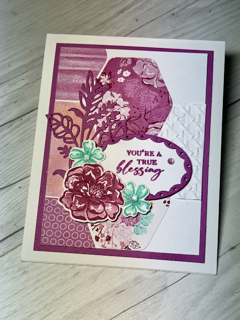 Floral greeting card using two of the stamps sets from Stampin' Up! Unbounded Beauty Suite Collection