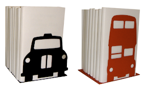 London taxi and double-decker bus bookends