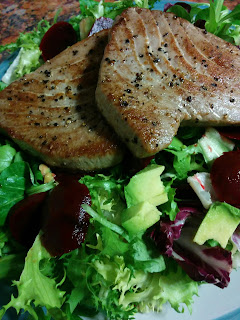 Tuna Steaks and Salad