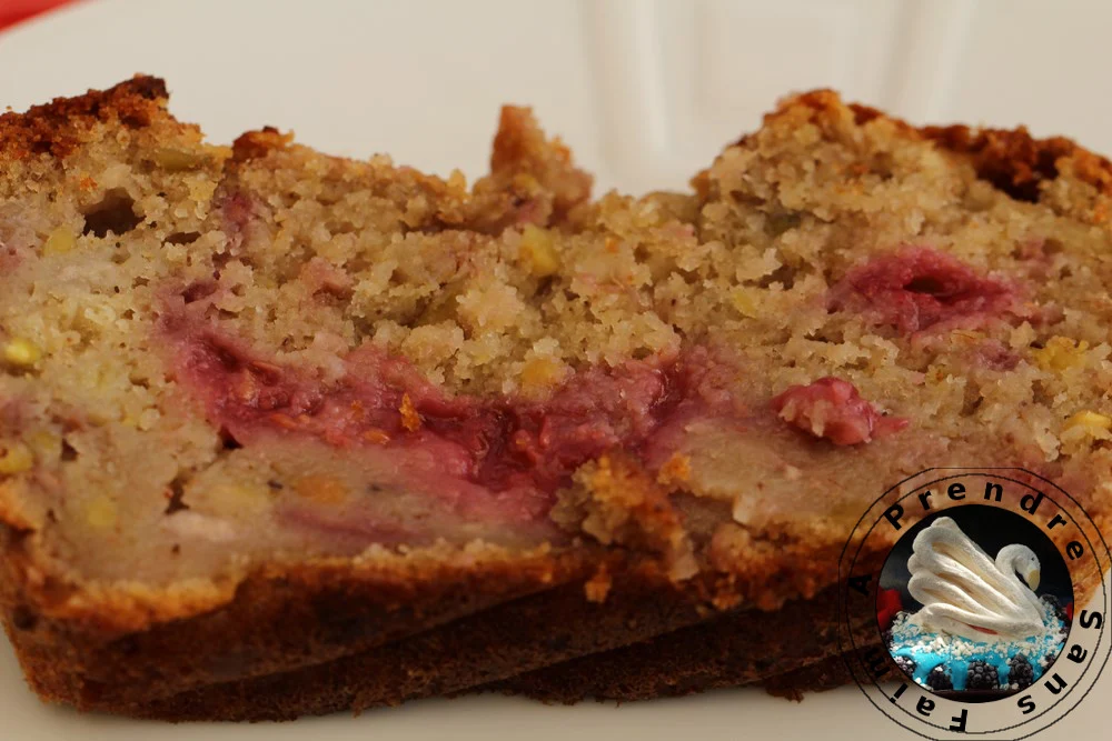 Banana bread framboise pistache