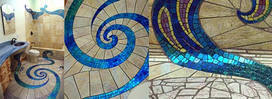Kreasi Mozaik  Cantik di Kamar Mandi Desain Rumah