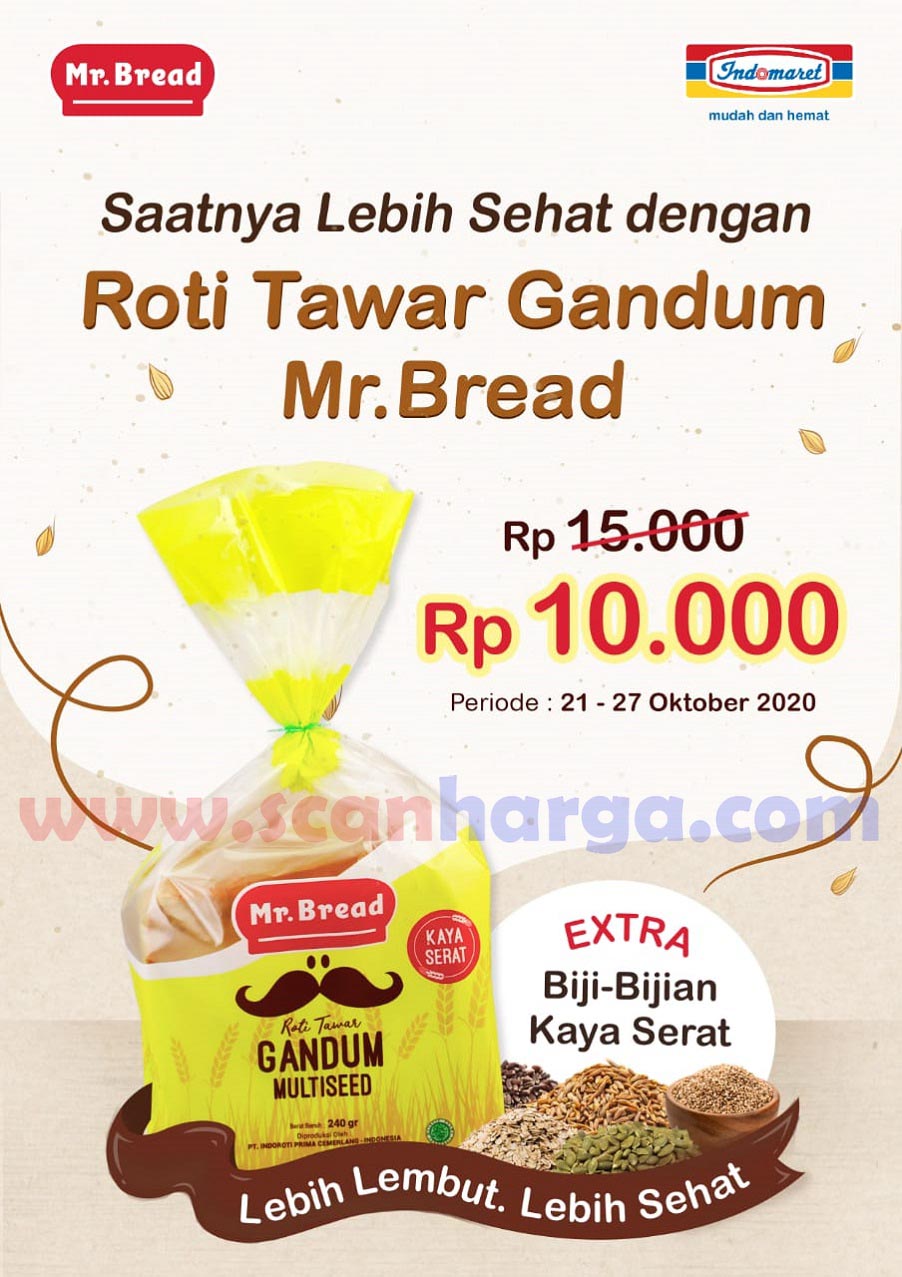 Promo Mr Bread Roti Tawar Gandum Multiseed Harga Cuma Rp 10.000 periode 21 - 27 Oktober 2020