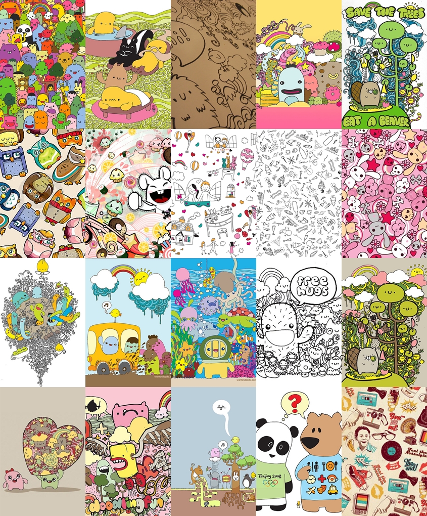 CUTE DOODLE For Your GarSkin Little ABCDE Shop