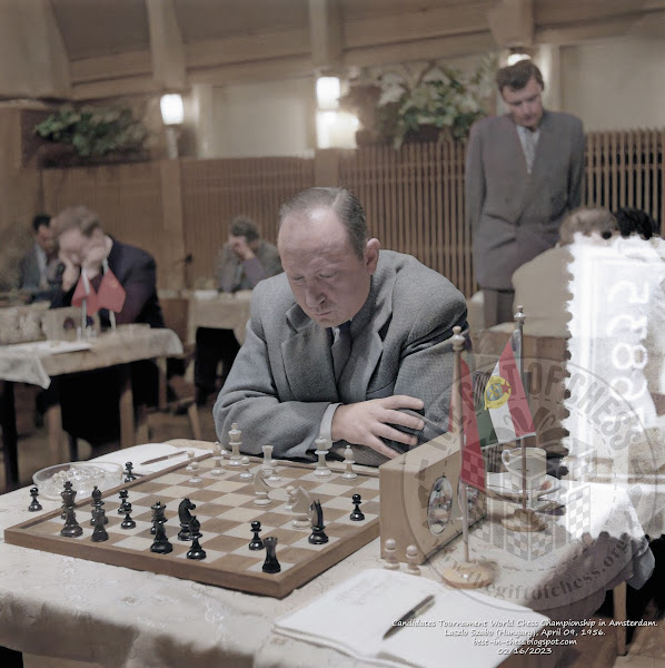 Candidates Tournament World Chess Championship in Amsterdam. Laszlo Szabo (Hungary), April 09, 1956.