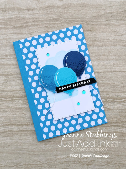 Jo's Stamping Spot - Just Add Ink challenge #667 using Balloon Celebration by Stampin' Up!