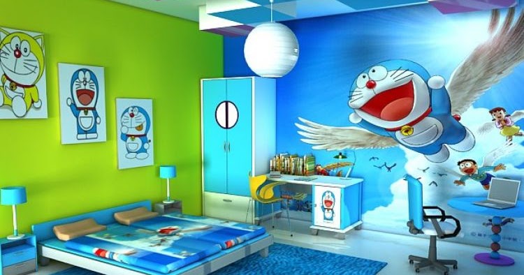 cute doraemon room wall wallpapers