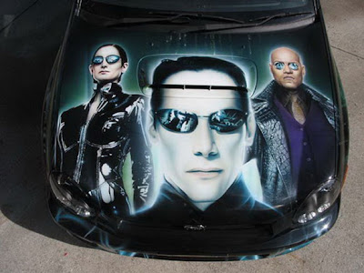 Custom Painted Cars in Matrix style