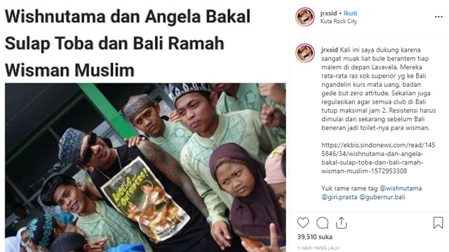 Muak Lihat Kelakuan Bule, Jerinx SID Dukung Bali Ramah Wisatawan Muslim