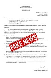  Implementation of dress code for PAs - Fake News