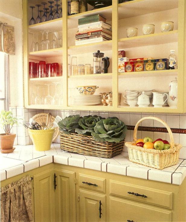 Country Open Kitchen Cabinets