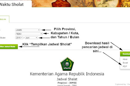 √ Cara Download Jadwal Imsakiyah Dan Jadwal Sholat Di Seluruh Tempat /
Wilayah Se-Indonesia