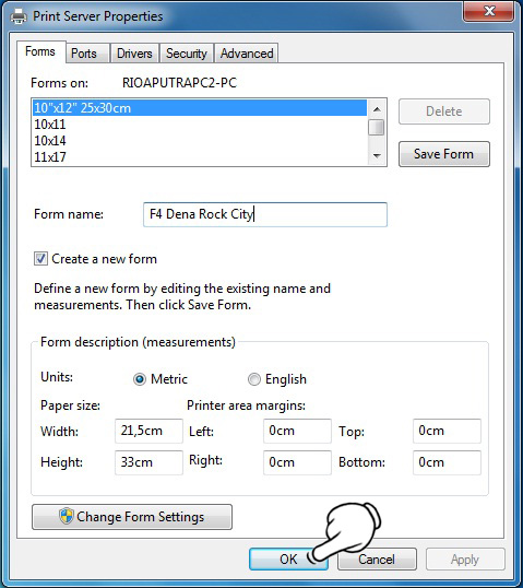 Cara membuat jenis ukuran kertas baru pada windows  DENA 