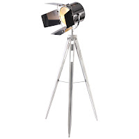 STUDIO TRIPOD FLOOR LAMP - LARGE - WHITE AND CHROME