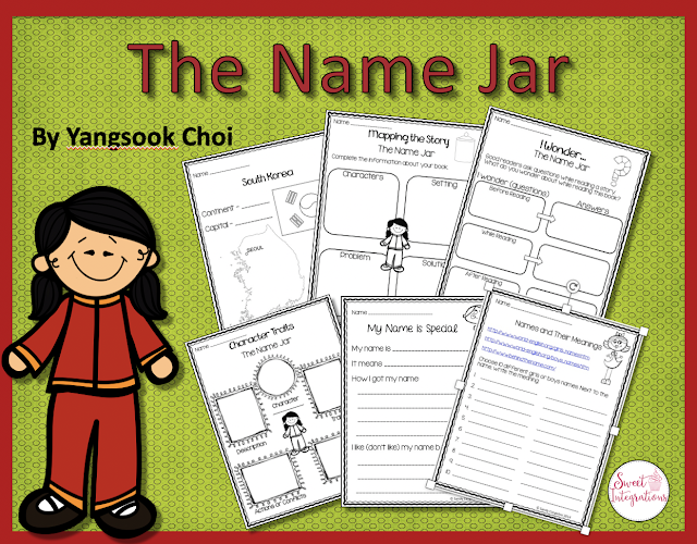 The Name Jar preview of the book companion product